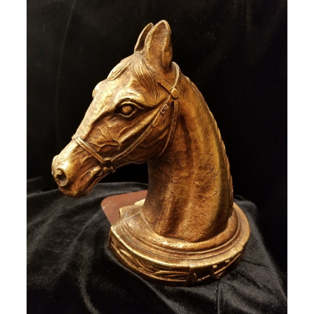 Vintage Syroco Wood Horse with Bookend/ Doorstopper